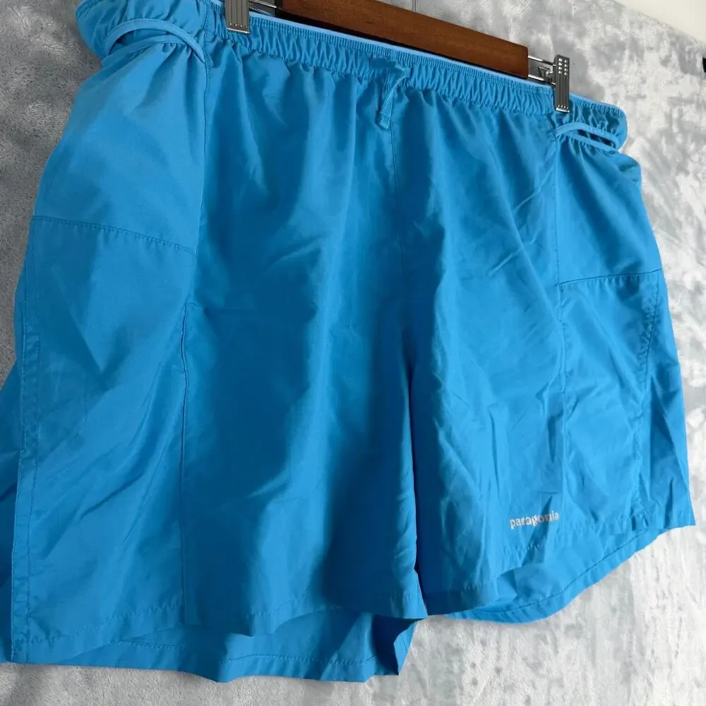 Patagonia Shorts Mens XXL Blue Running Lined Quick Dry 7 Inseam Athletic Gym